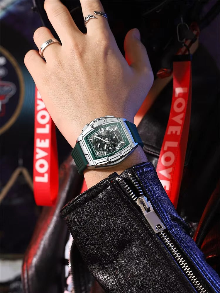 Luxury Men’s Sports Watch | Blue Silicone Strap