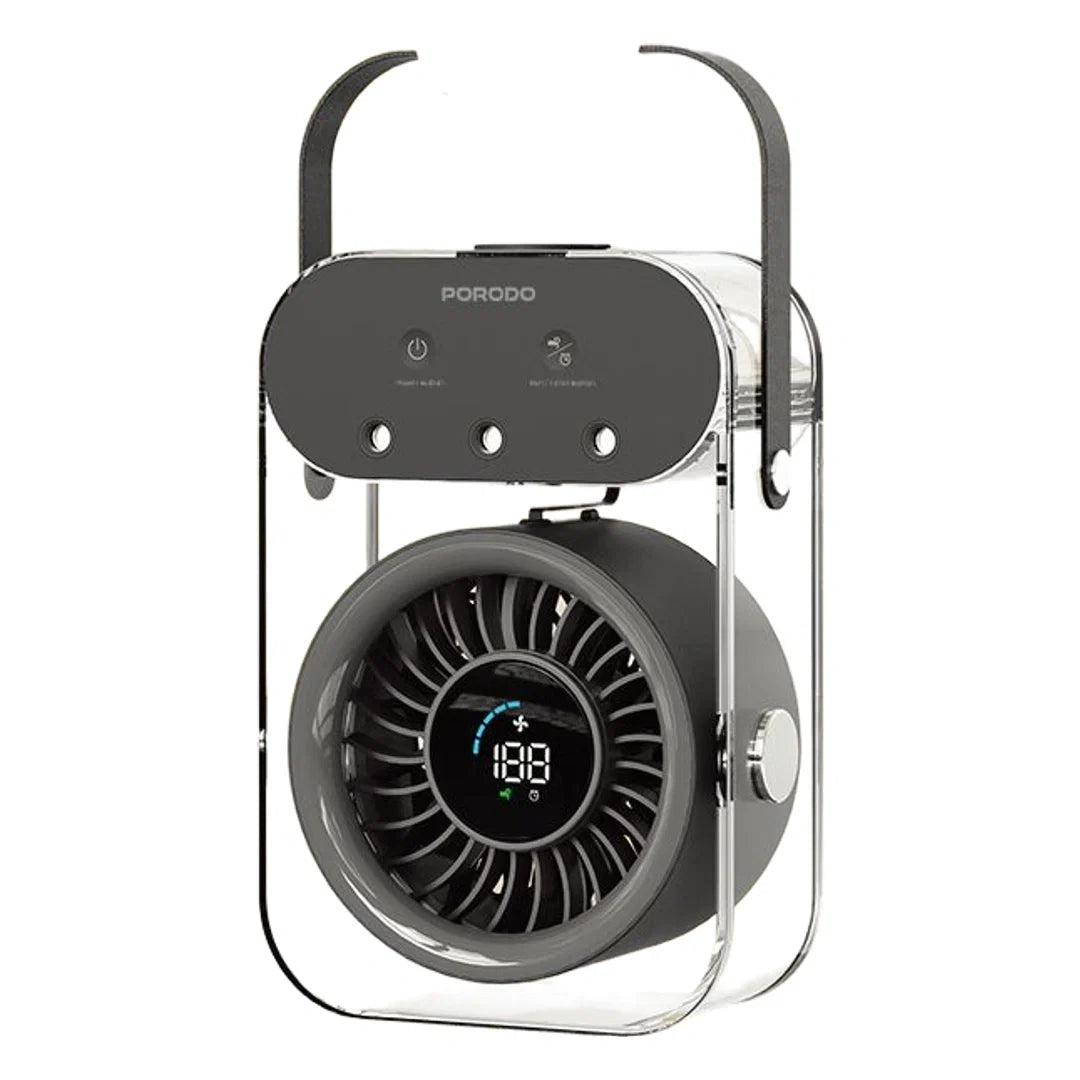 Porodo Lifestyle Chillo Aqua Portable Mist Fan with 500mL Large Water Tank - Black