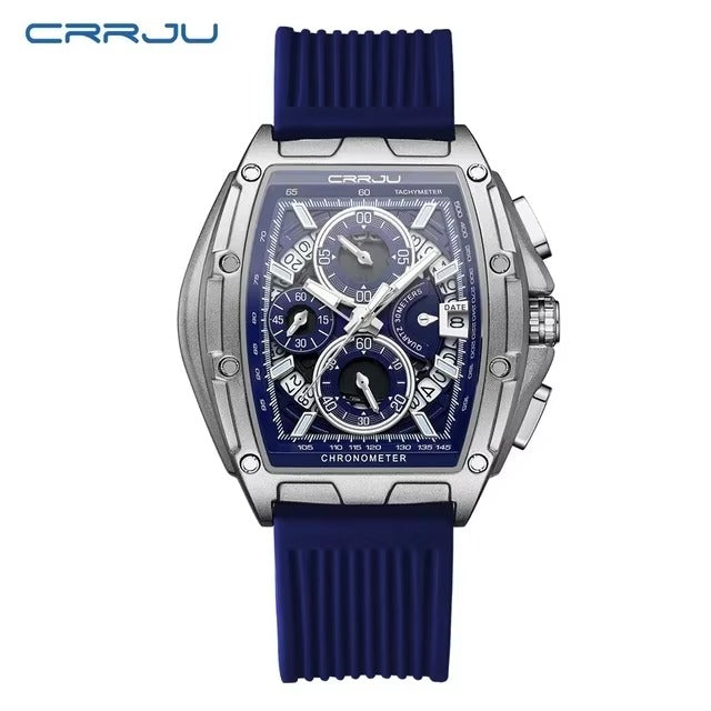 Luxury Men’s Sports Watch | Blue Silicone Strap